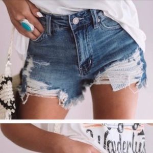KANCAN Distressed Denim Shorts    